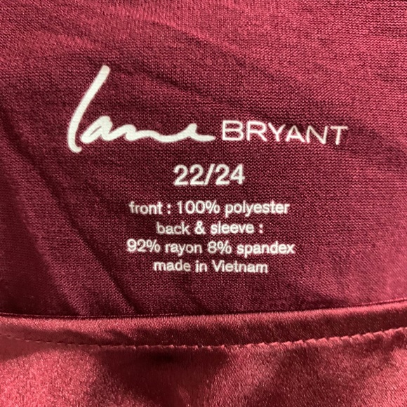 LANE BRYANT 3/4 Sleeve Maroon Blouse - Picture 5 of 5
